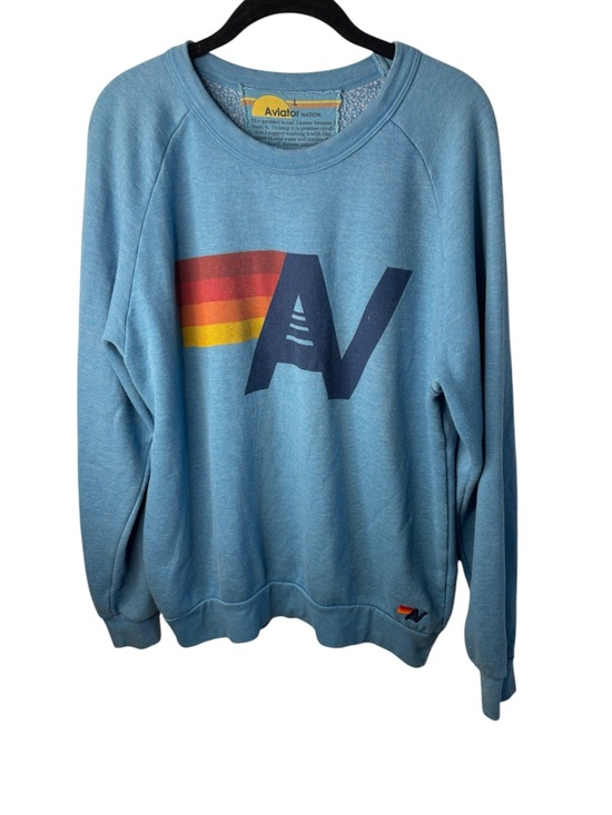 Aviator Nation Tops - A/V Aviator Nation Women’s Blue Graphic Sweatshirt Medium M